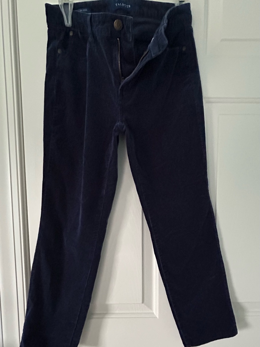 Talbots Navy Slim Ankle Corduroy Pants